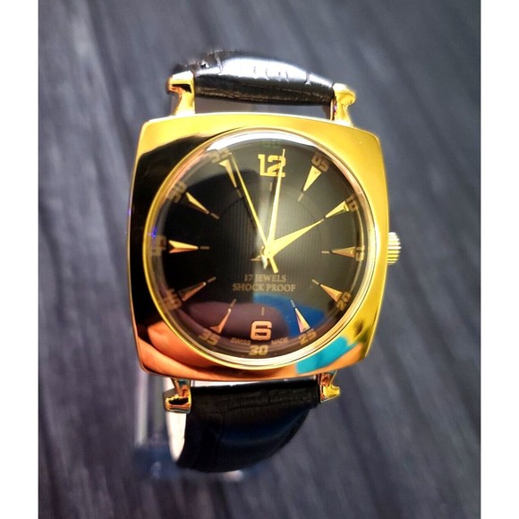 Camy Other - RARE Camy Geneve Mechanical Swiss Watch Restored Serviced GLD-BLK-BLK